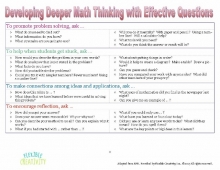 Developing Deeper Math Thinking with Effective Questions